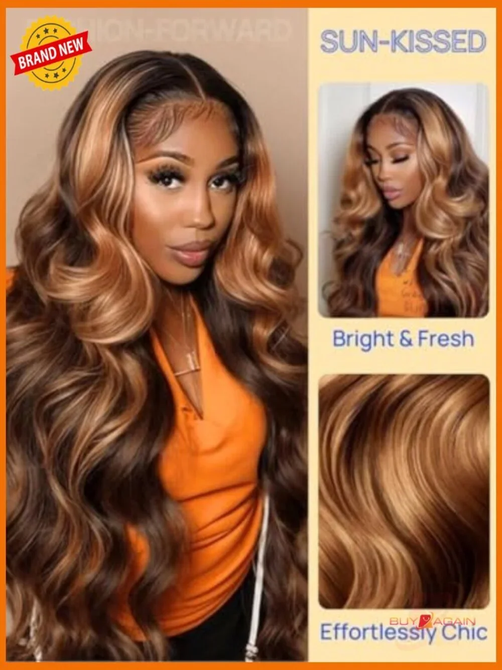 Pre Cut Body Wave Lace Front Wig Drawstring Human Hair 16inch